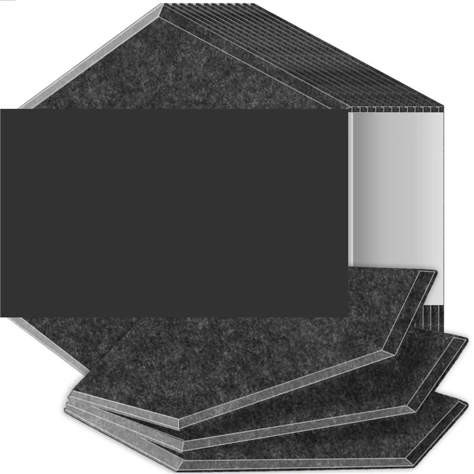 Paneles Acústicos Hexagonales Paneles insonorizados de alta densidad resistentes al fuego que absorben el ruido y eliminan los ecos Para el estudio(31 Sesame Black,12 Pcs,0.9cm Medium Density)