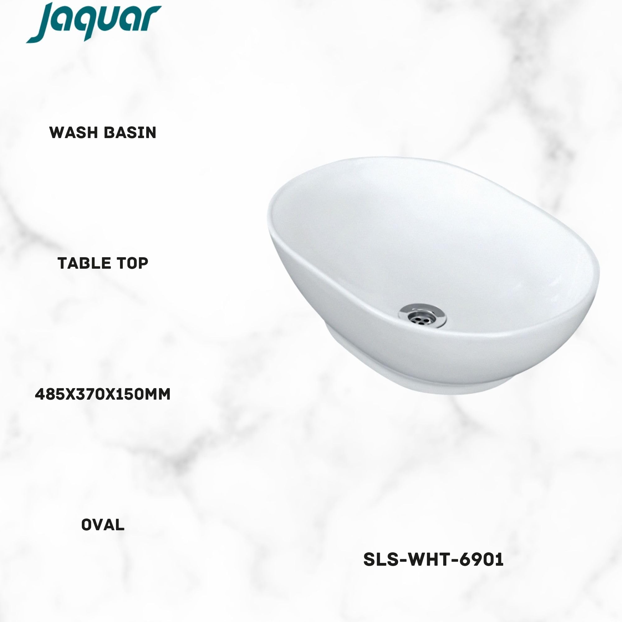TREFLE＋1 ホワイト スワンタンク JAQUAR Solo Series Table Top WASH Basin (White) | 485x370x150mm