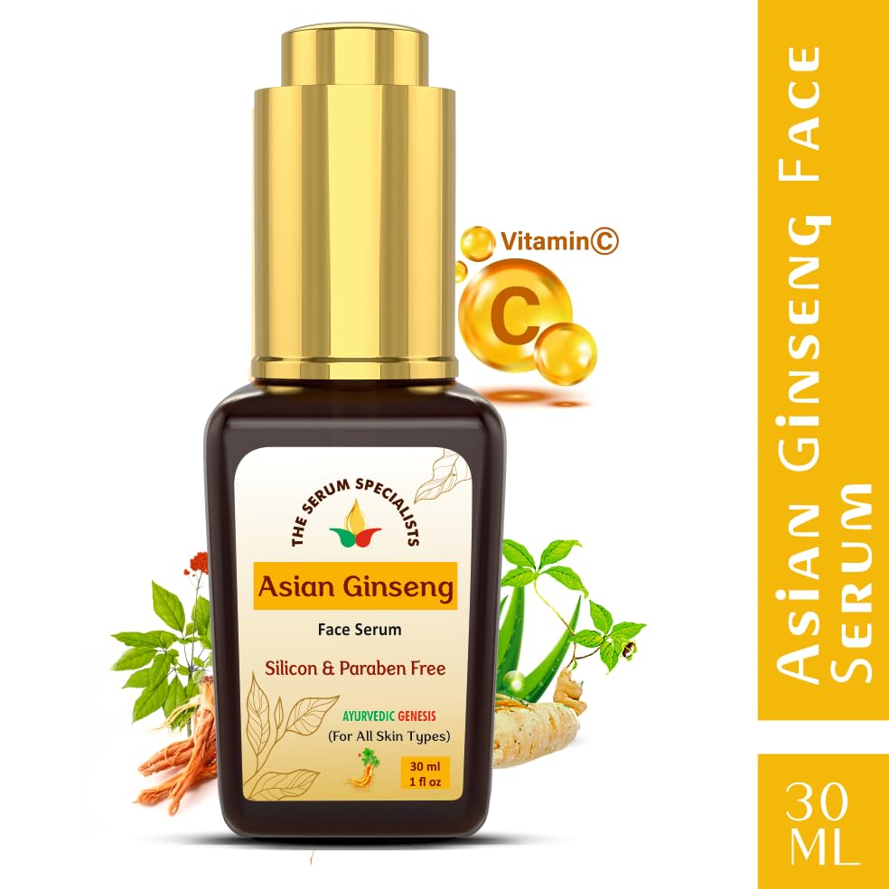 Image of Asian Ginseng Face Serum - Energizes & Revitalizes Skin | Infused with Asian Ginseng Extract | Boosts Circulation & Restores Vitality | All Skin Types - 30ml