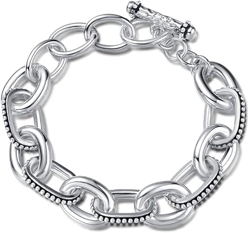 UNY JEWEL Las joyas hacen una declaración con la pulsera de cadena de eslabones inspirada en la marca de San Valentín para mujer