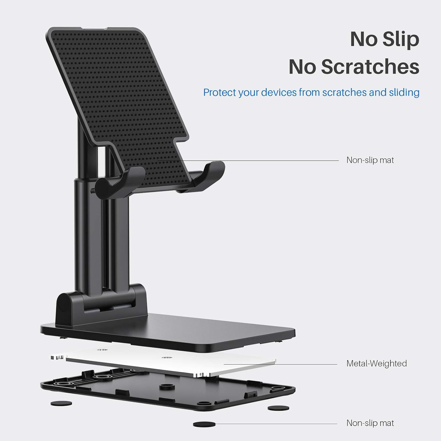 Yootech [2 Pack] Tablet Stand, Adjustable&Foldable Desktop iPad Stand Holder, Compatible with 2021 iPad Mini 6 Air Pro, Samsung and Kindle Tablets, Switch, Portable Monitor, Phones(4-11inch Max)