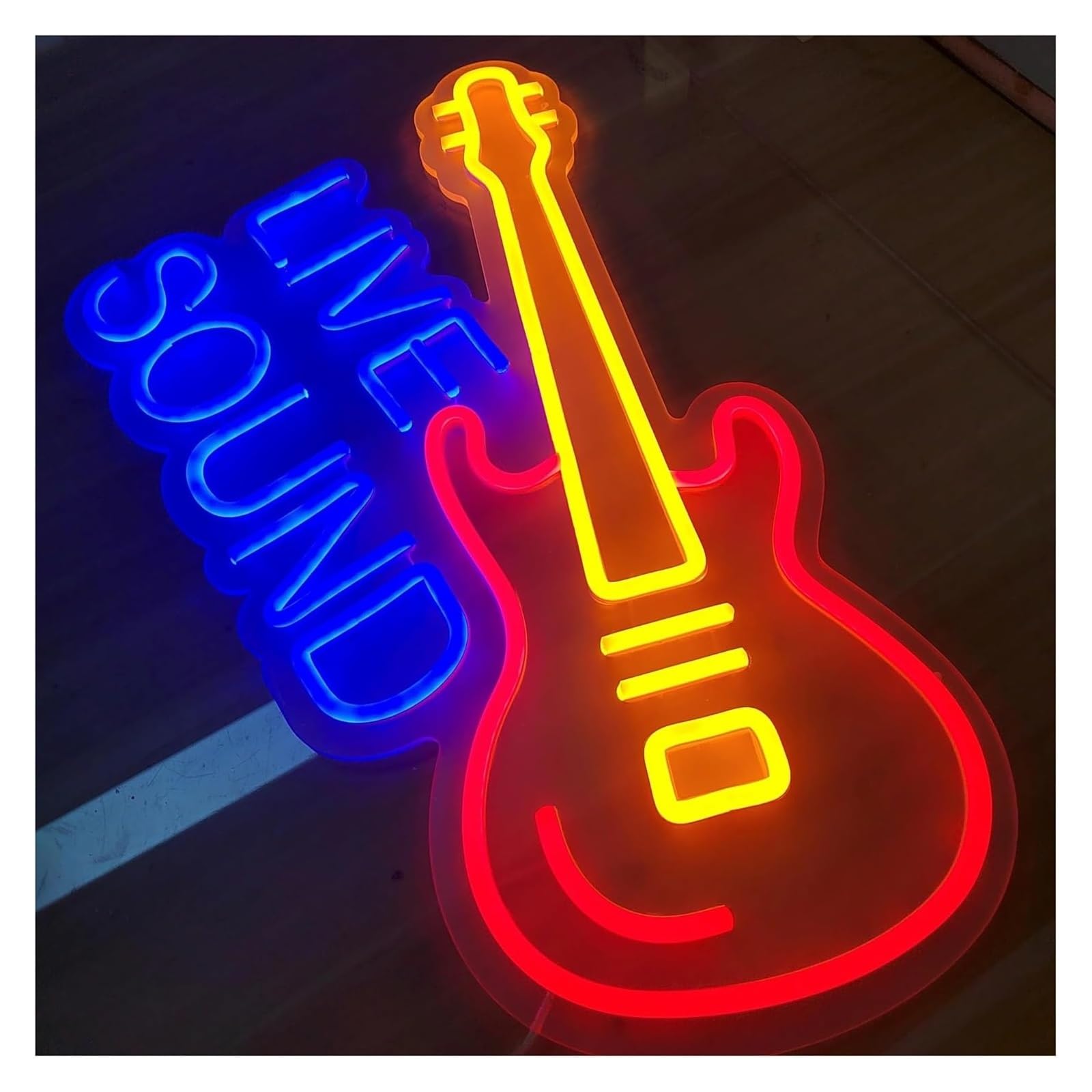 Lampada al neon rilassante per chitarra, alimentata da suono dal per vivo, luci a forma di lettera