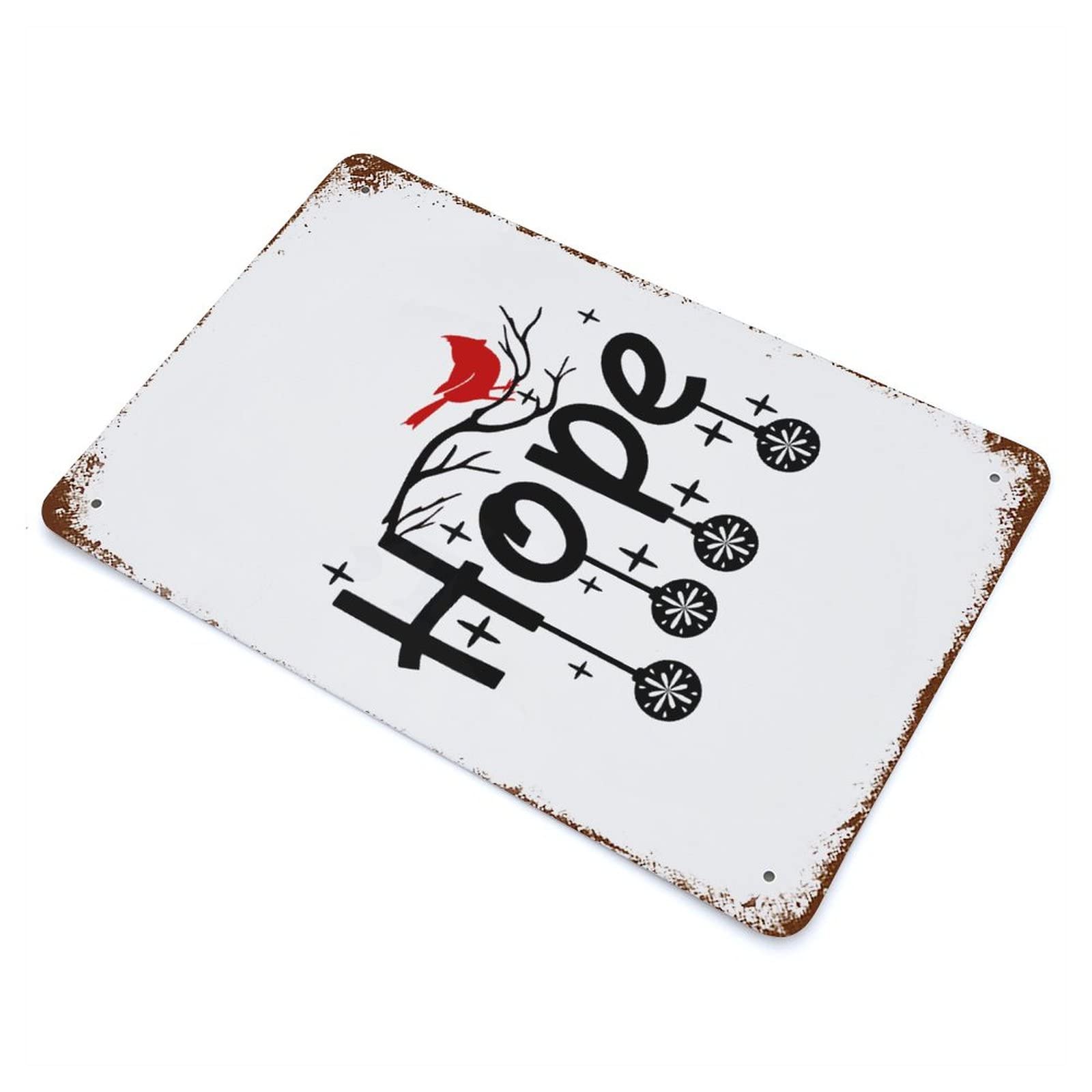Panneau en métal Hope Cardinals plaque décorative premium pour jardin