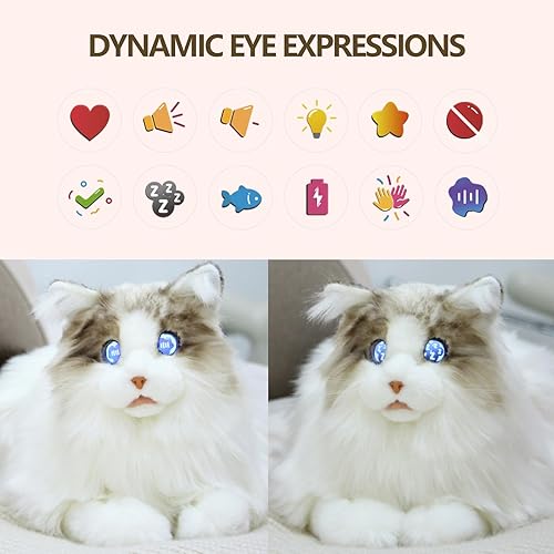 Miniatura 16 de ELEPHANT ROBOTICS metaCat - Persa interactivo, gato robot con comando de voz, latido cardíaco/animación, regalos para todas las edades, realista