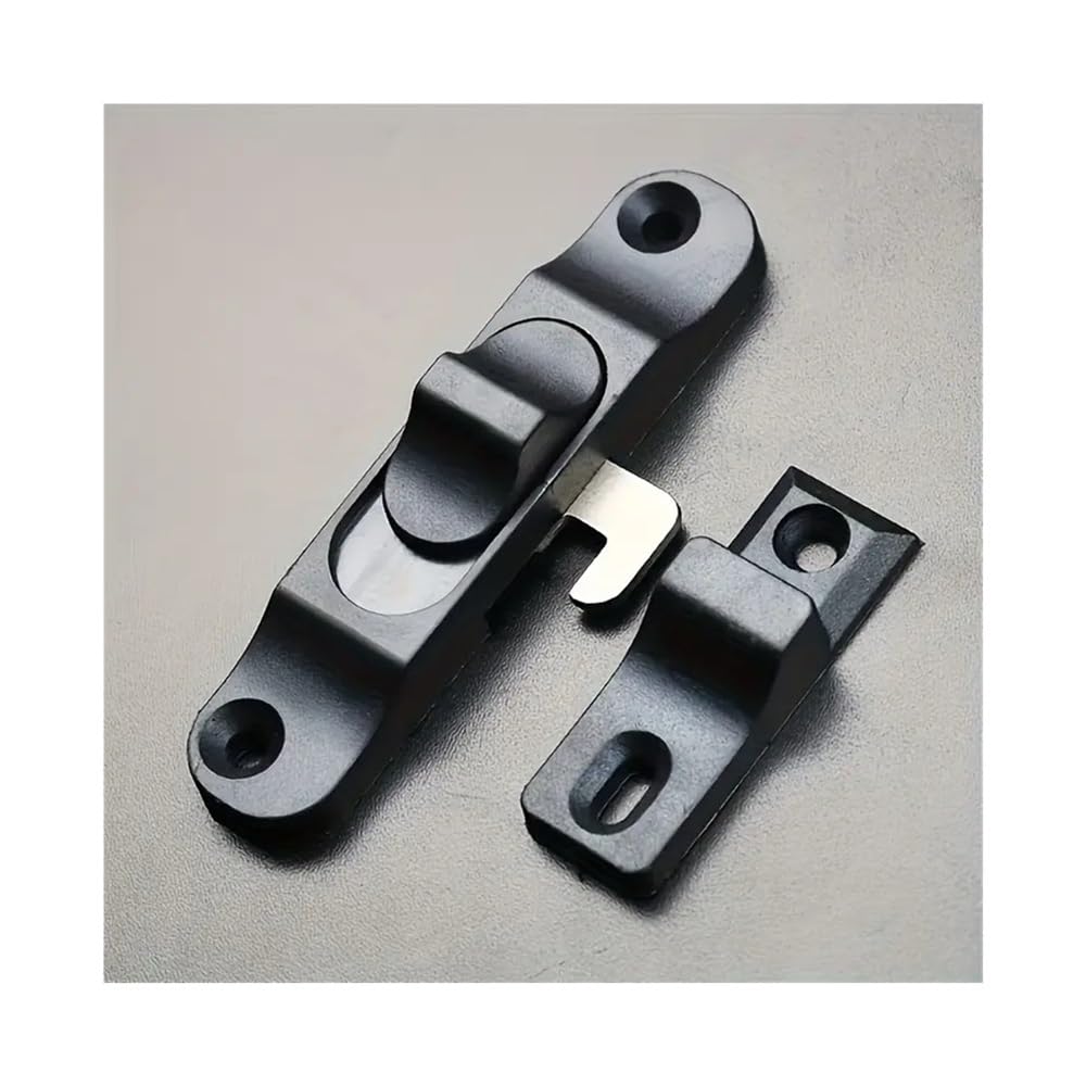 Pawuniscript Black 4Pcs Window Sliding Bolt Anti-Slip Security Lock For Wood Doors(Black)