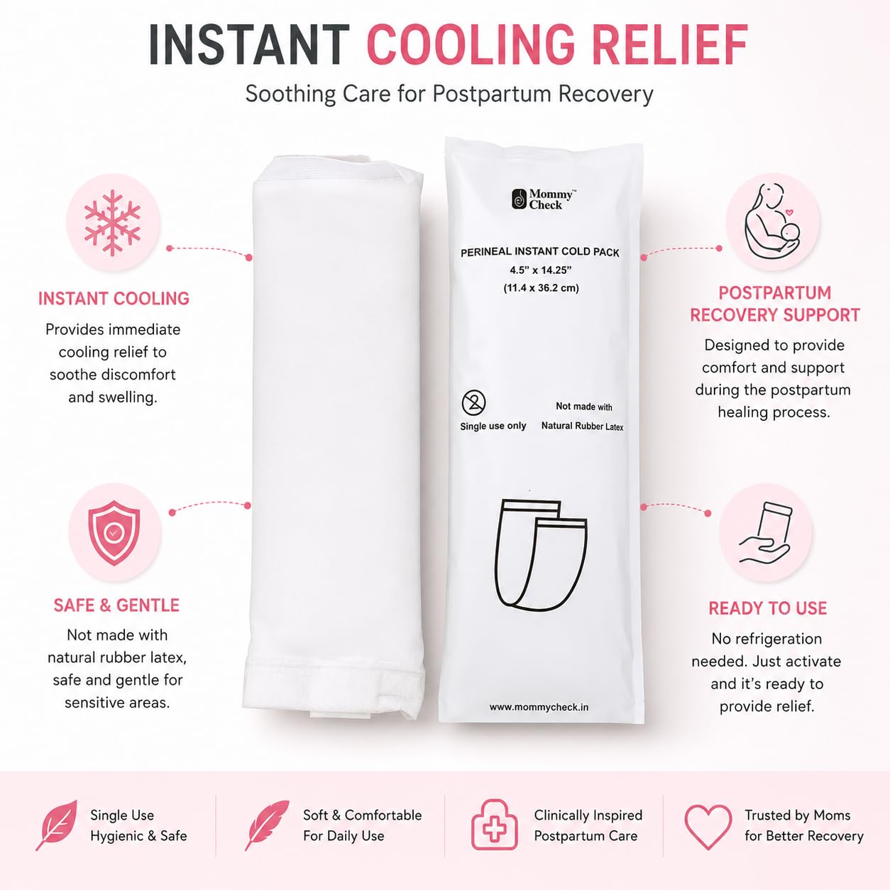 Instant Perineal Cold Pack – Postpartum Ice Maxi Pad for After Delivery, Episiotomy, Stitches & Vaginal Birth Recovery | No Freezer Needed, Latex-Free | Hospital Bag Essential — Amazon image 2