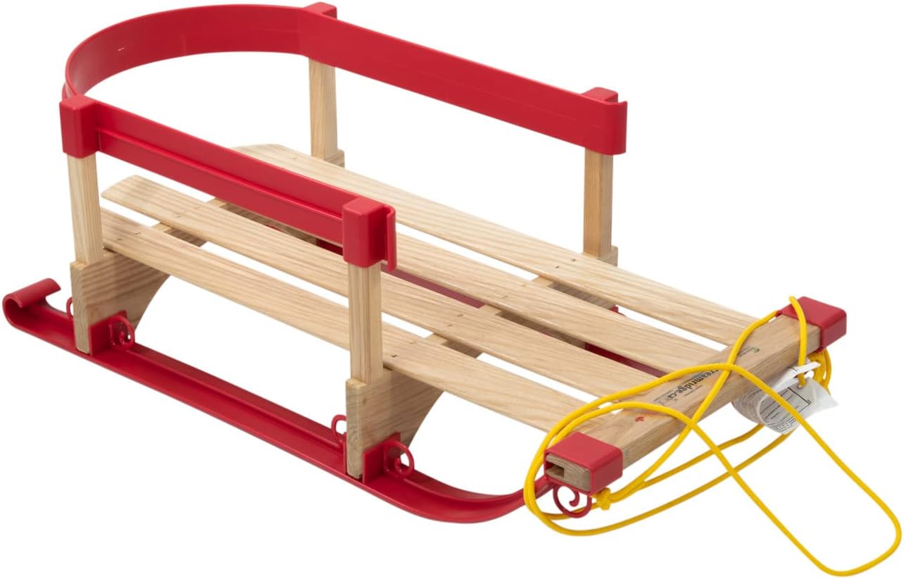 Superio Children Wooden Sled, Snow Sled for Toddlers, Kids Sleigh with