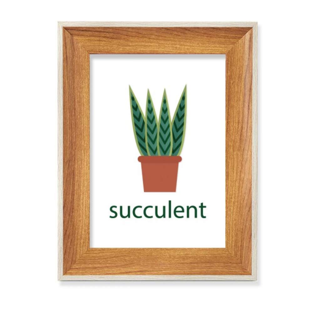 Cadre photo en bois de bureau style plantes grasses idée cadeau déco