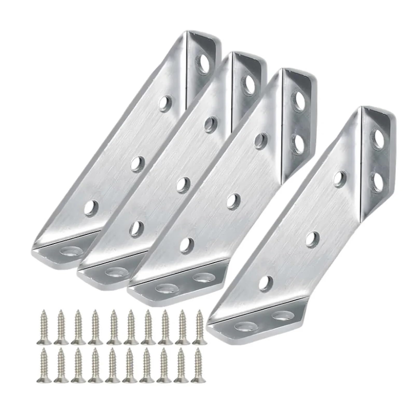 Escuadras Soportes de Esquina 20/40 Piezas Código de Esquina Estantería Resistente Soporte Angular Armario Soporte Trapezoidal Soportes de Acero Inoxidable Sujetador de Muebles(40POCS)