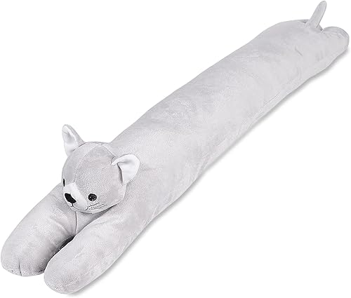 SANFERGE Kitty Cat - Tope de puerta para parte inferior de la puerta resistente 3 libras 34 pulgadas tela decorativa debajo de la puerta protector