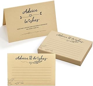 Wooden wedding advice box with kraft cards