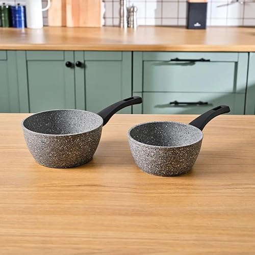 Miniatura 6 de Karaca Gris Biogranit - Juego de salsa de 2 piezas, jarra de leche de 6.3 in, 1,6 L, 7.1 in, jarra de leche 1,7 L, color gris