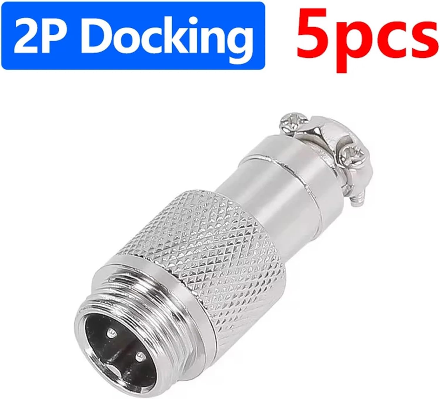 5Pcs GX12 Connector Plugs Socket Butt 2/3/4/5/6/7Pin Male Female M12 Docking(2P Male)