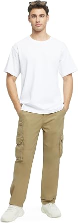 Cargo Pants for Men Multi Pockets Mens Pants Classic Cotton Casual Work Hiking Relaxed Fit Chino Pants