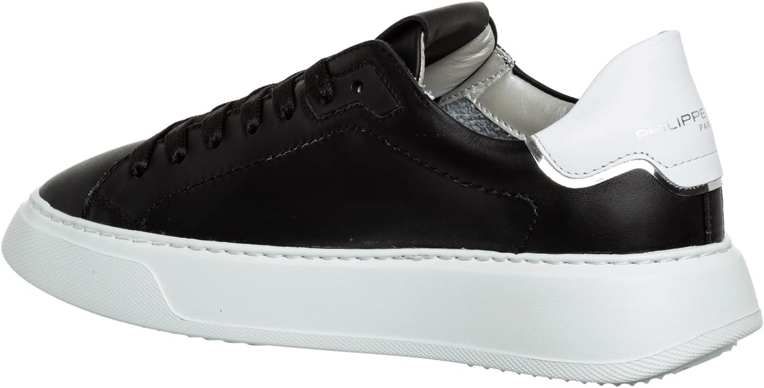 Philippe ModelPhilippe Model Temple Sneakers in Black Leather with White Heel Tab