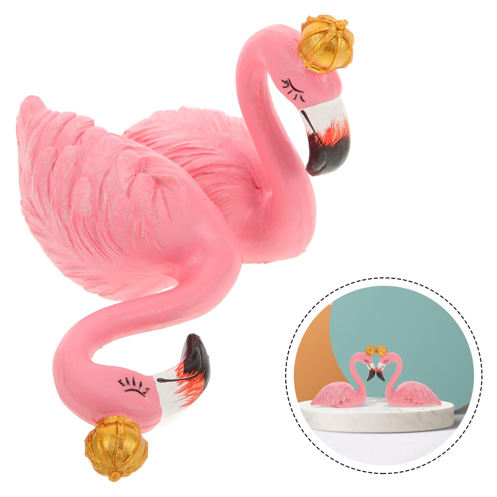 Toddmomy 2 Set Ornamenti Per Flamingo Di Coppia Flamingos in Miniatura Ornamento Di Fenicottero Per Interni Ornamento Da Giardino Fenicottero Arredamento Rosa Resina Ambientale 2 Pezzi * 2
