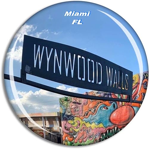Imanes de cristal para nevera Miami Wynwood Walls Florida USA recuerdo divertido para regalo decoración del hogar oficina pizarra blanca