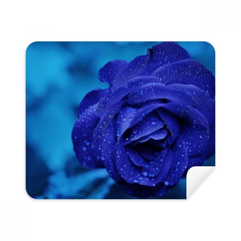 Dark Blue Roses Flowers Cleaning Cloth Screen Cleaner 2pcs Suede Fabric