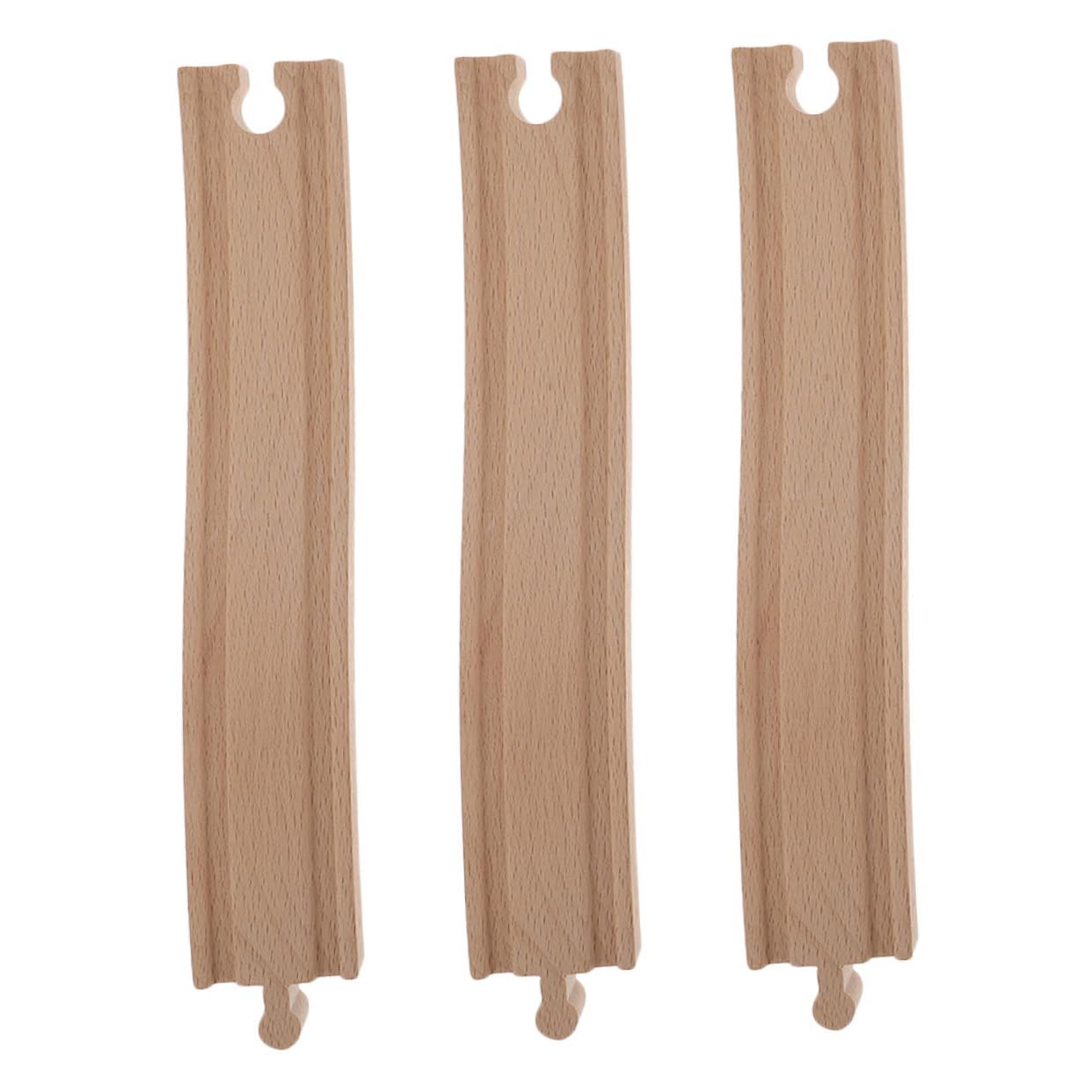 Garneck 3Pcs Wooden Train Track Accessories for Assembled Railway Scene Smooth Surface Easy to Clean Enhances Imagination and Playtime Fun Compatible with Major Train Brands