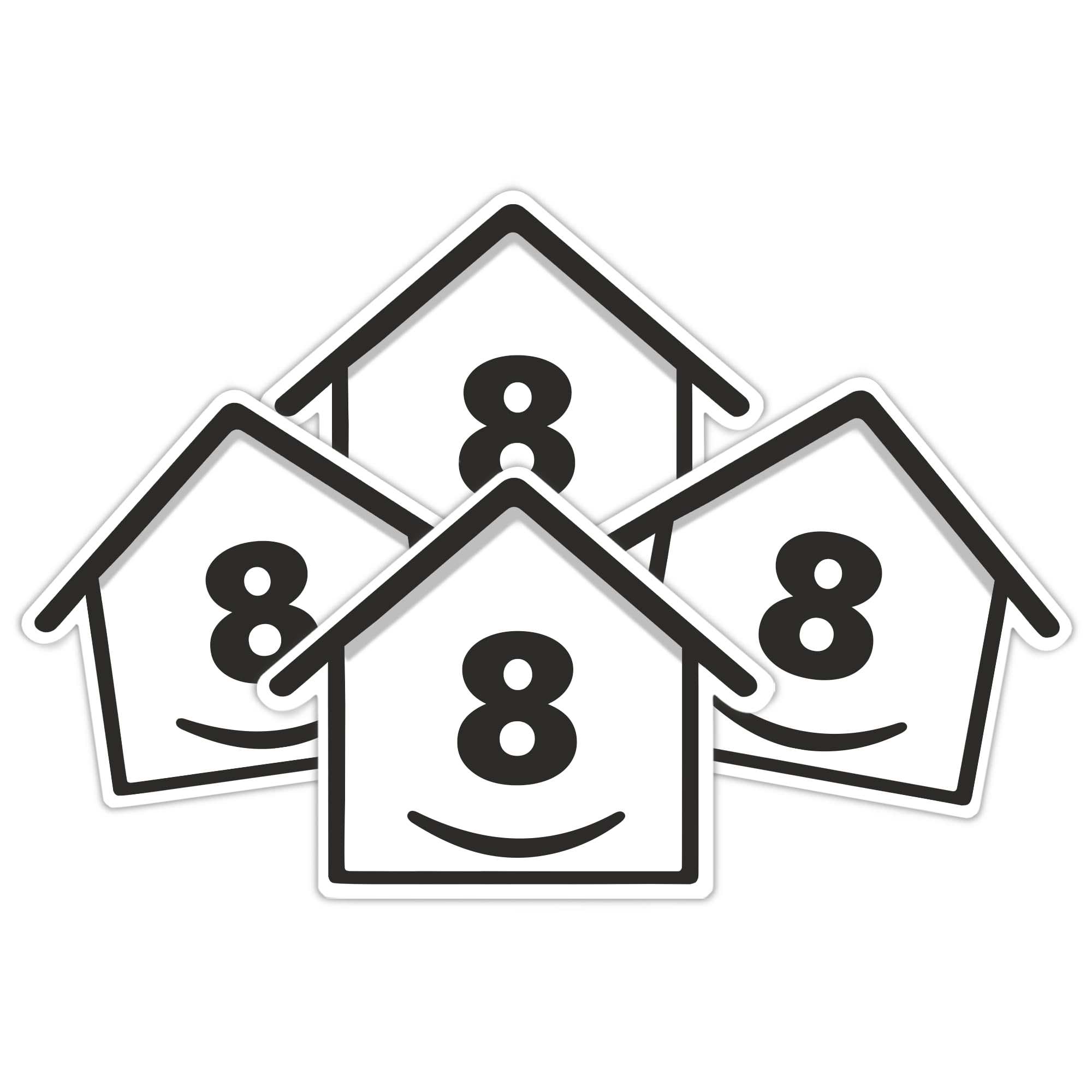 4 x Bin Numbers for Wheelie Bins, 1-99, 15cm ‘Happy House’ Design Dustbin Stickers, Easy Application Stick On Number Stickers - Weatherproof Self Adhesive Vinyl, Black (11) — view 50