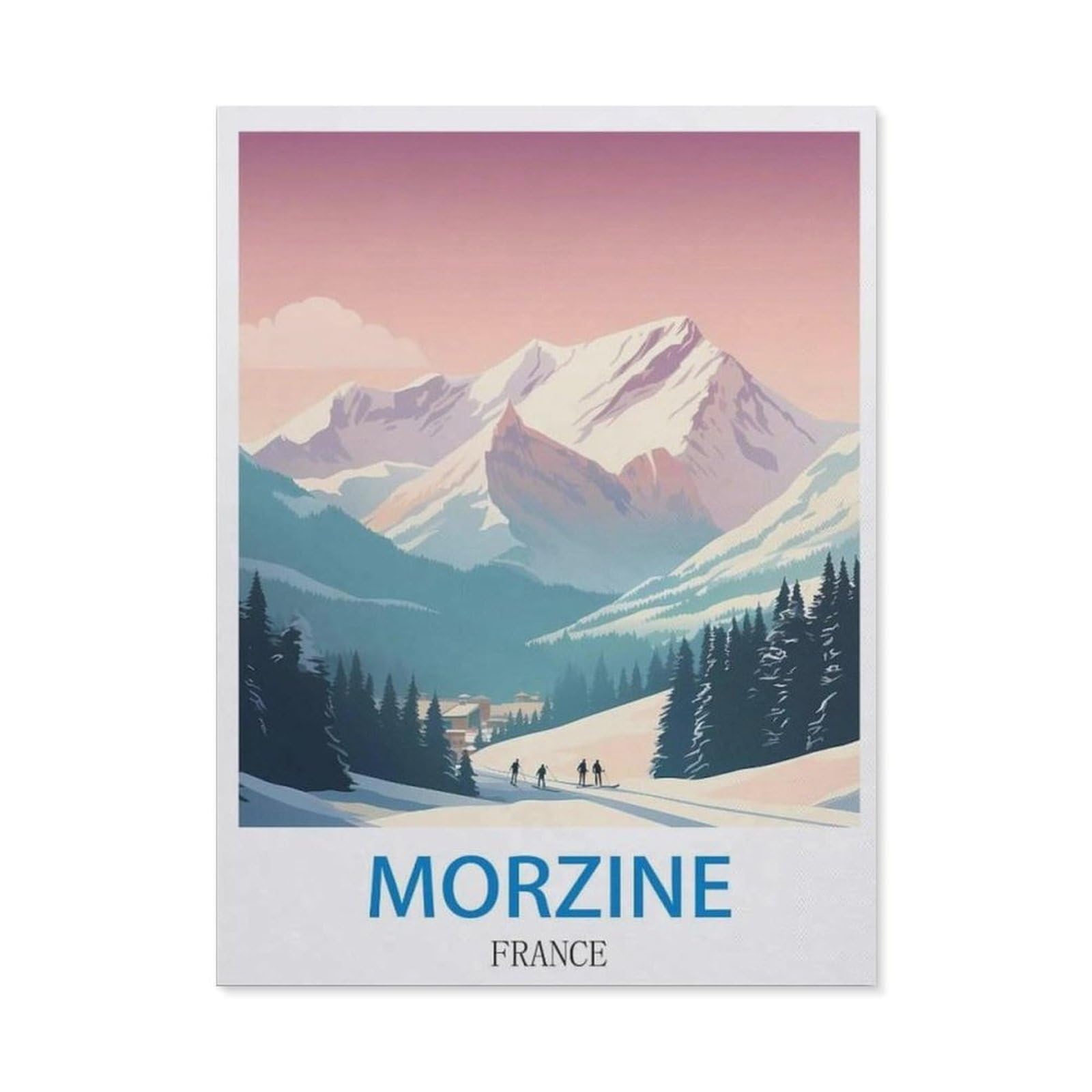 BEAYODKP DIY 5D Diamond Painting，Morzine France ， Ski（30x40cm）