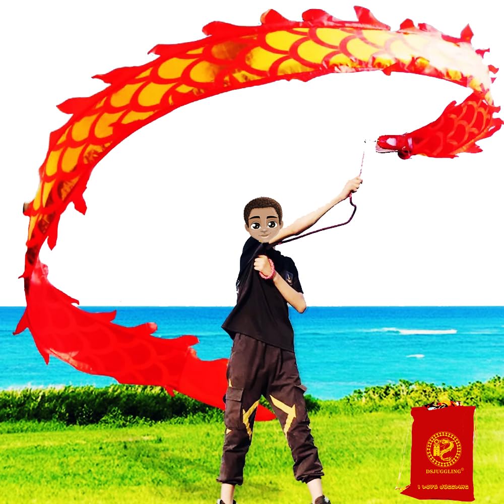 Amazon.com: 16.4 FT (5 Meters) Golden Red Dragon Poi with 3D
