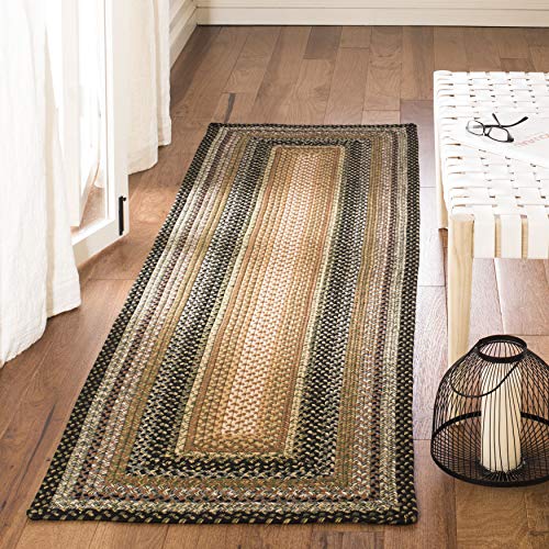 SAFAVIEH Washable Rug Braided Collection - 2'3" x 6' Runner, Multi, Weather Resistant & Easy Cleaning, Ideal for Patio, Backyard, Mudroom, Deck, Hallway, Kitchen (BRD308A)