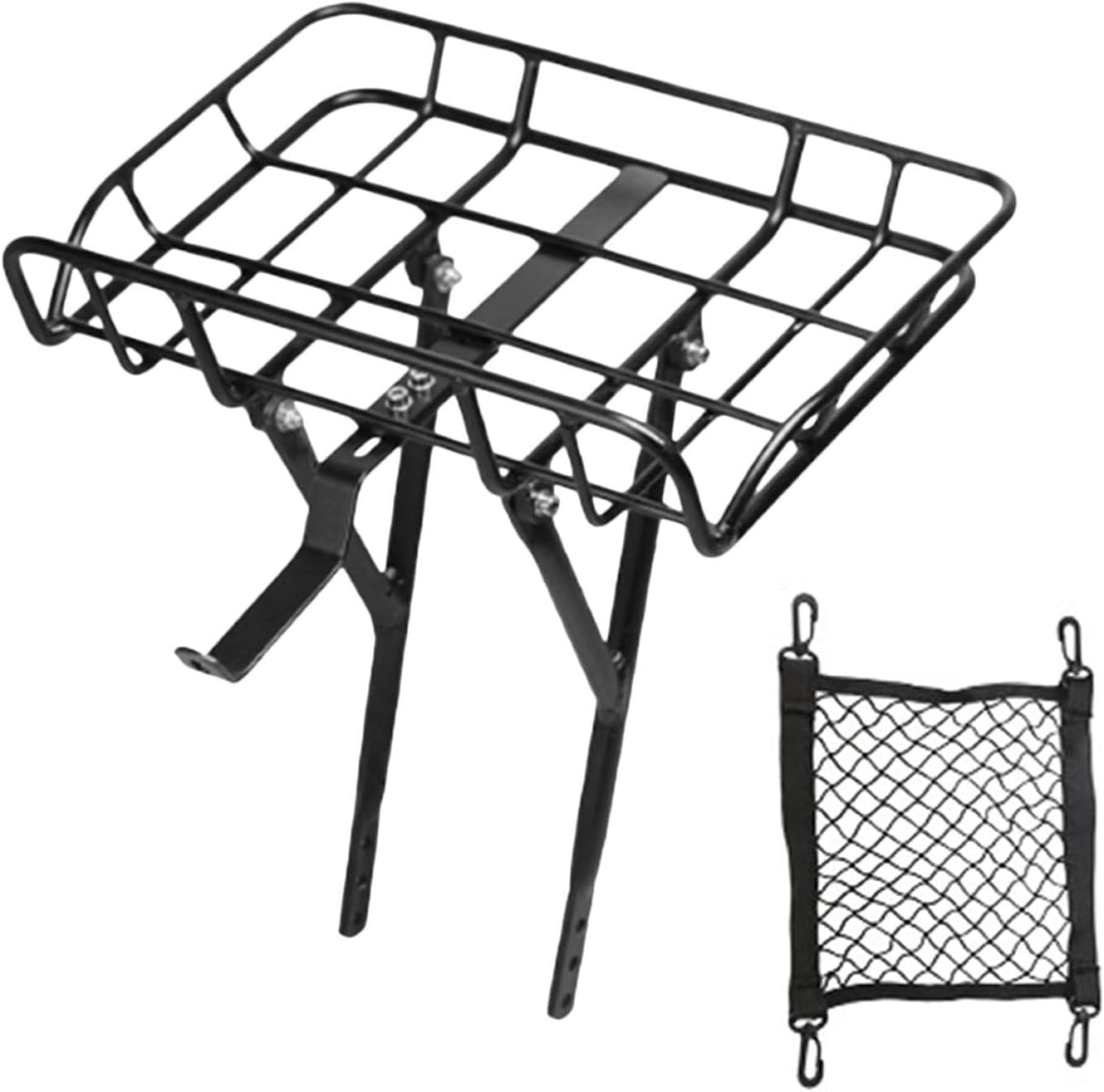 Bike Front Rack Heavy Duty Cargo Stand Carrier | Bicycle Front Basket Cargo Rack for Touring Travel Outdoor Mountain Road Cargo Grocery Bag Kids Adults