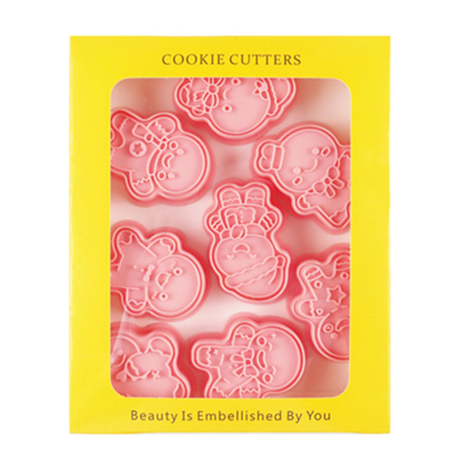 Kalttoy Multicolor 8Pcs Cookie Stamps Christmas Biscuits Mold Fondant Biscuits Pastries Cutter Baking Decoration Supplies Cookie Stamps Press For Baking