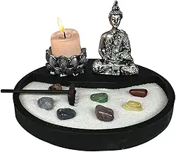Jardim Zen Japonês Miniatura Enfeite decorativo Meditação e Relaxamento Buda Hindu Zen