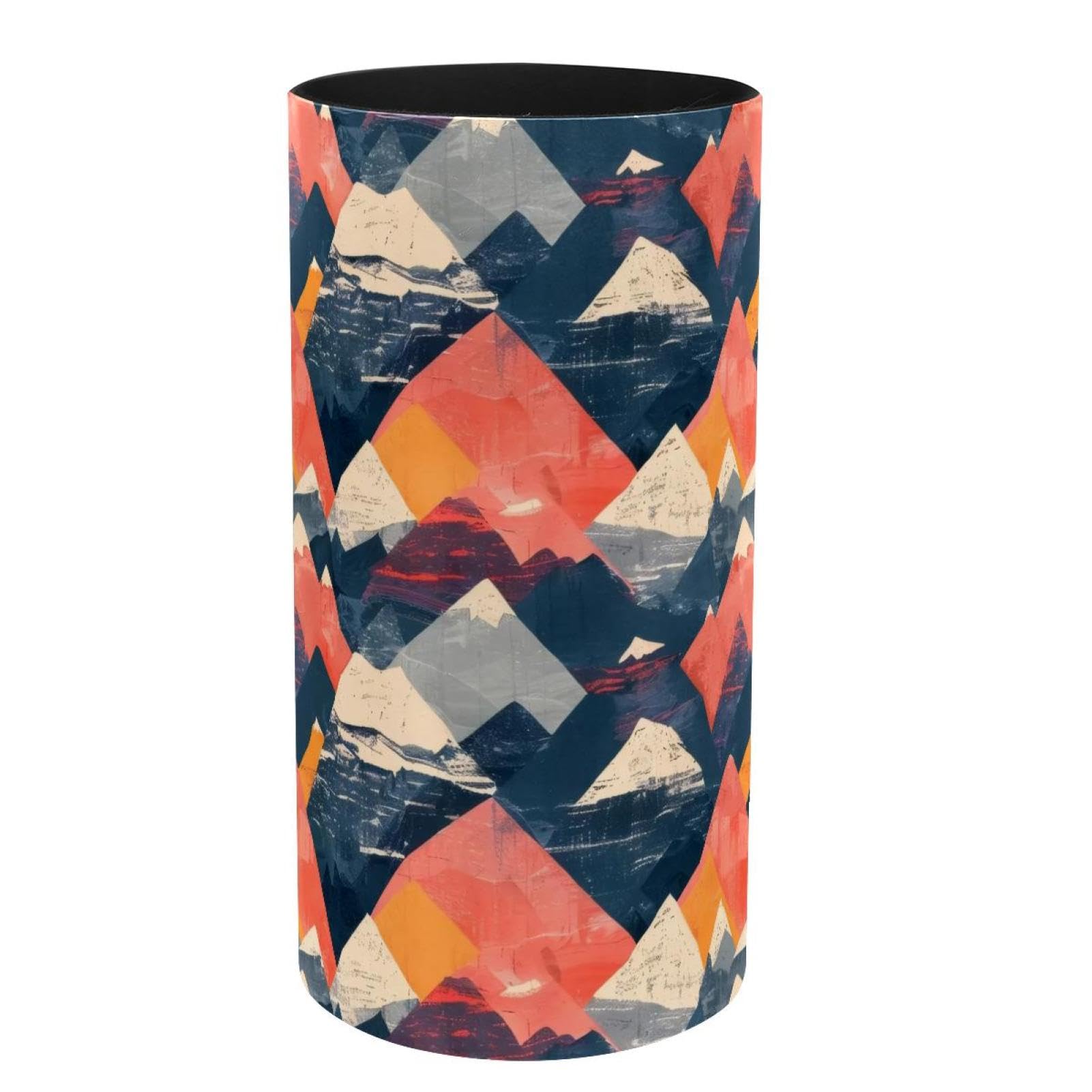 Boîte à musique en métal motif montagne et pot à crayons pour bureau