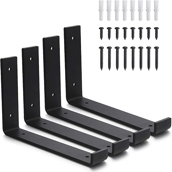 Shelf Bracket 4 Pack, Butizone Heavy Duty Metal J Bracket