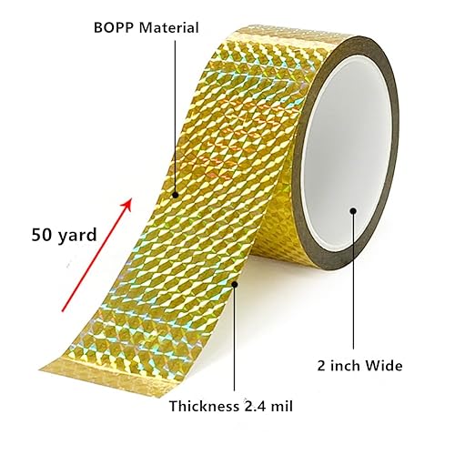 Miniatura 2 de SICCOMA Cinta reflectante holográfica autoadhesiva, cinta reflectante holográfica para mantener alejados a los pájaros, proyectos de manualidades,