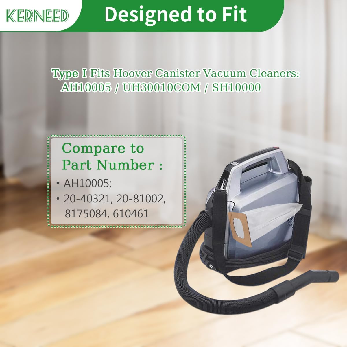 8 Pack Type I HEPA Vacuum Bags Compatible for Hoover Platinum Type I Canister Vacuum Cleaner, Replace Part AH10005