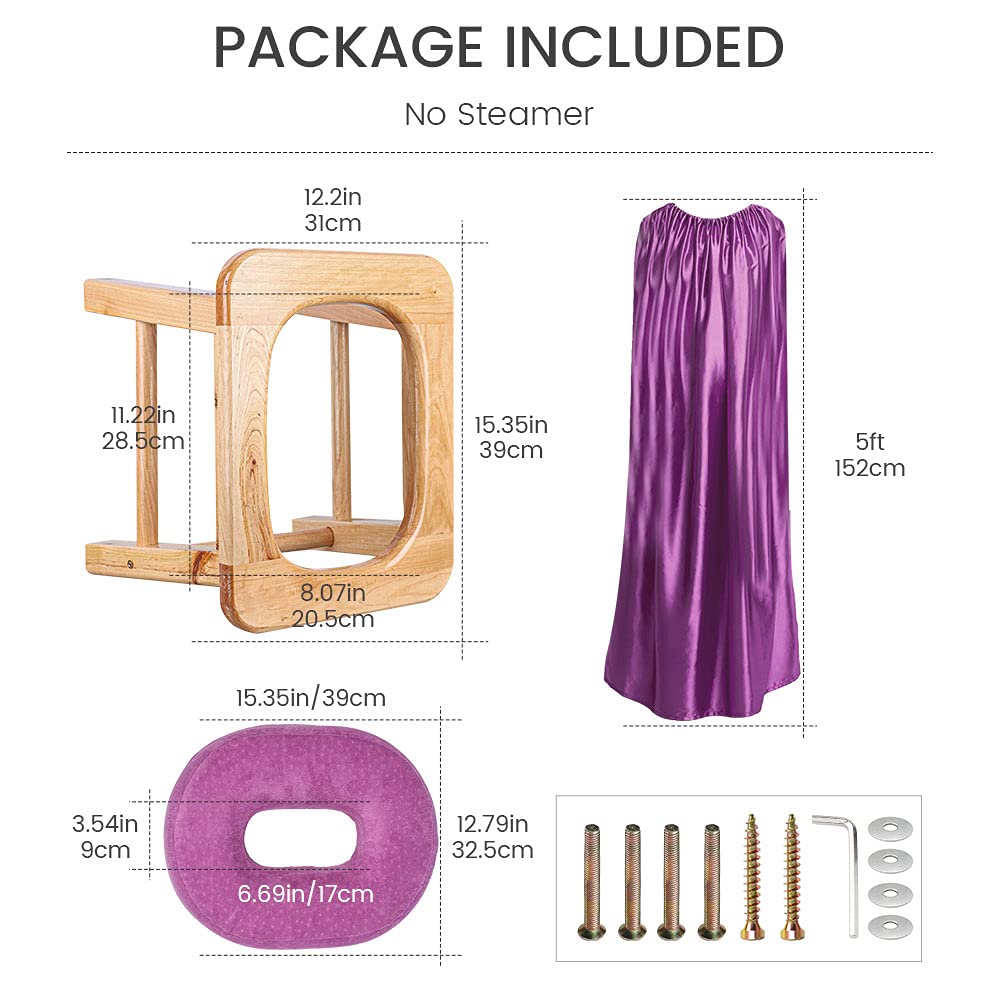 Yoni Steam Seat Wood with Gown, V Steam Seat Kit Detox for Women
