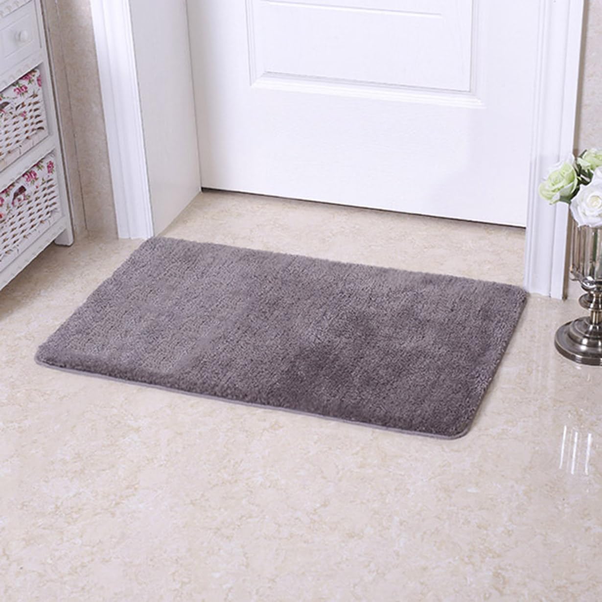 Ultra Soft Absorbent Non-Slip Bath Mat for Bathroom Shower & Tub - 80 x 160 cm Black - Quick-Dry Comfortable Stylish Waterproof Bathroom Rug