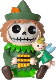 Pacific Giftware Peter Pan Furrybones Collectible Figurine Signature Skeleton Figurine in Peter Pan Costume with Tiny Fairy, Perfect for Home Decor and Unique Gifts 3.38" Tall