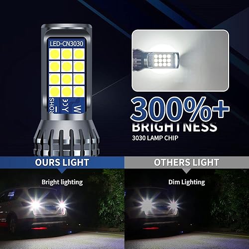 Miniatura 3 de Teguangmei 1157 - Bombilla LED de freno, superbrillante 24-SMD blanco 2057 2357 7528 BAY15D bombillas LED para automóviles y camiones de repuesto de