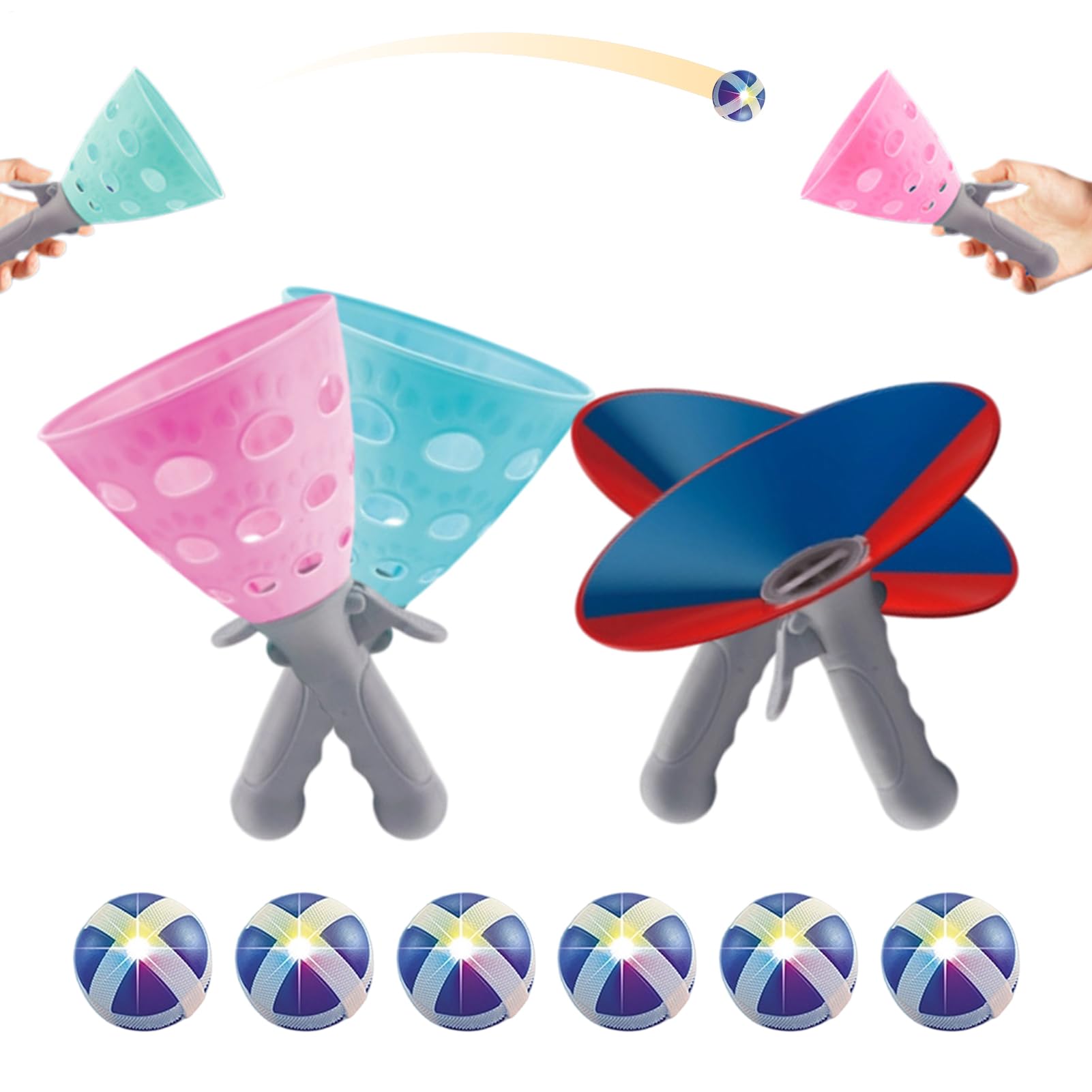 Juego de pelota para lanzar y atrapar luminosa para deporte infantil al aire libre 8