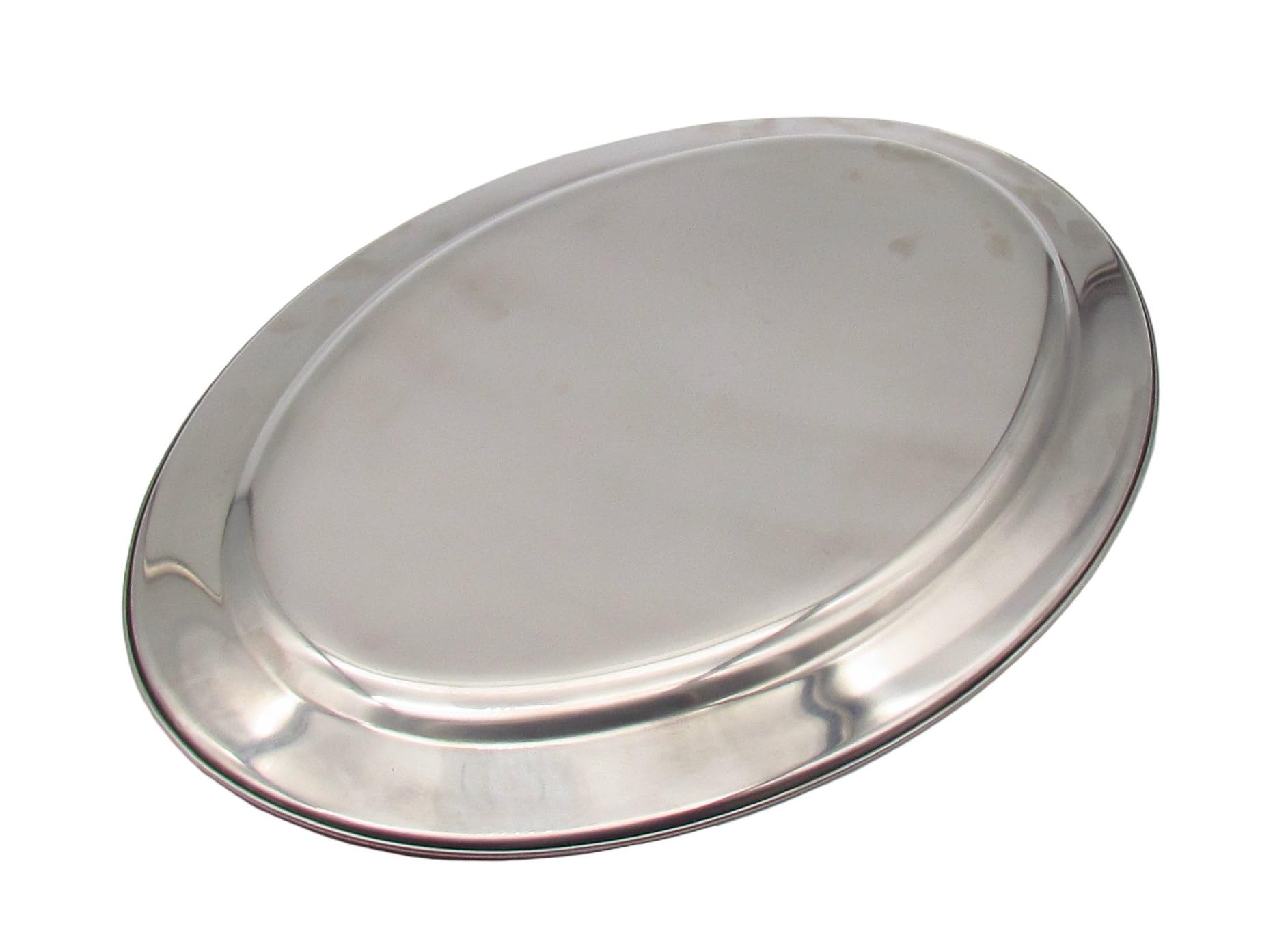3er Set Ovale Edelstahl Servierplatten Größe L: 50 × 35cm