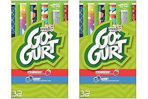 Go-Gurt Yogurt - Low-Fat Yogurt Tubes for Kids, Berry and Strawberry Flavors (64 Count)