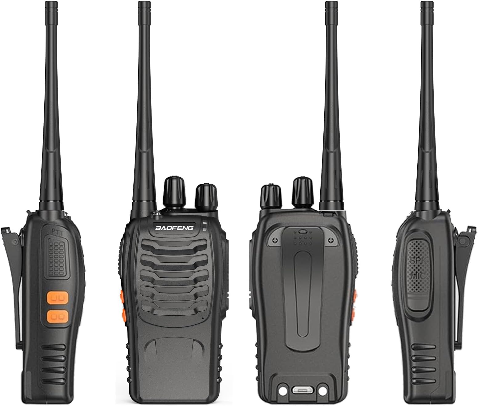 BAOFENG BF-888S Walkie Talkies Long Range with Earpieces 16 Channel Flashlight Walkie Talkies for Adults Rechargeable Handheld Two Way Radios 4 Pack