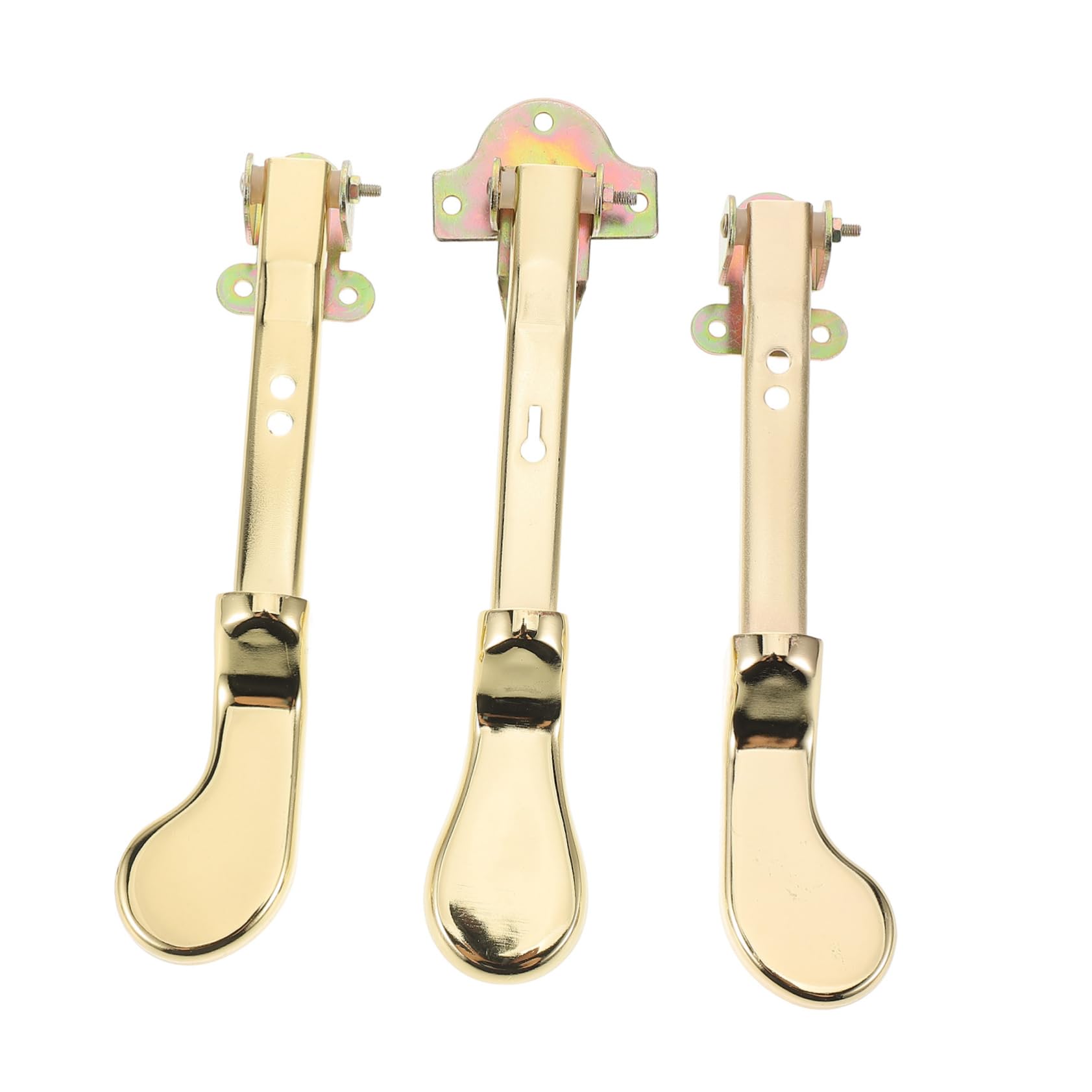 Pedal de Sustain para Piano Vertical Dorado de Metal, 3 Piezas | Diseño de Doble Orificio, Acabado Elegante, Repuesto para Pianos Verticales, Uso Profesional