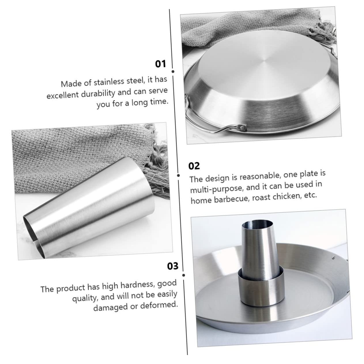 Soporte para pollo de acero inoxidable, práctica herramienta de barbacoa para asar fácilmente, perfecto para asar pollo, duradero y fácil de usar, accesorio de cocina