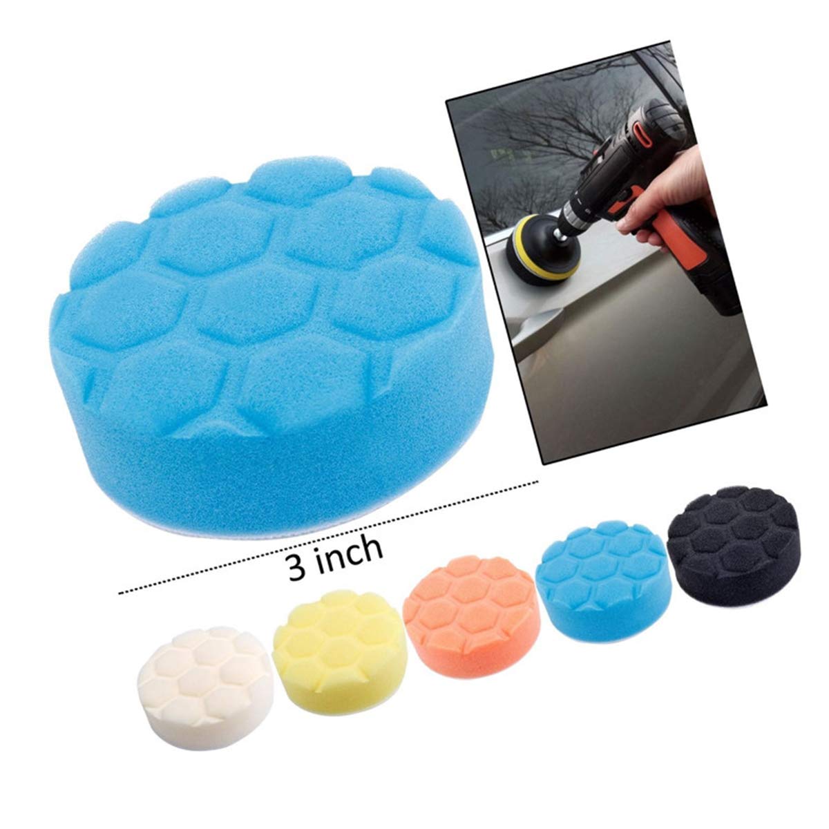 Kit 22 Piezas Pulidora Para Coche - Esponjas 80mm, Adaptador Para Taladro, Pulido Y Encerado