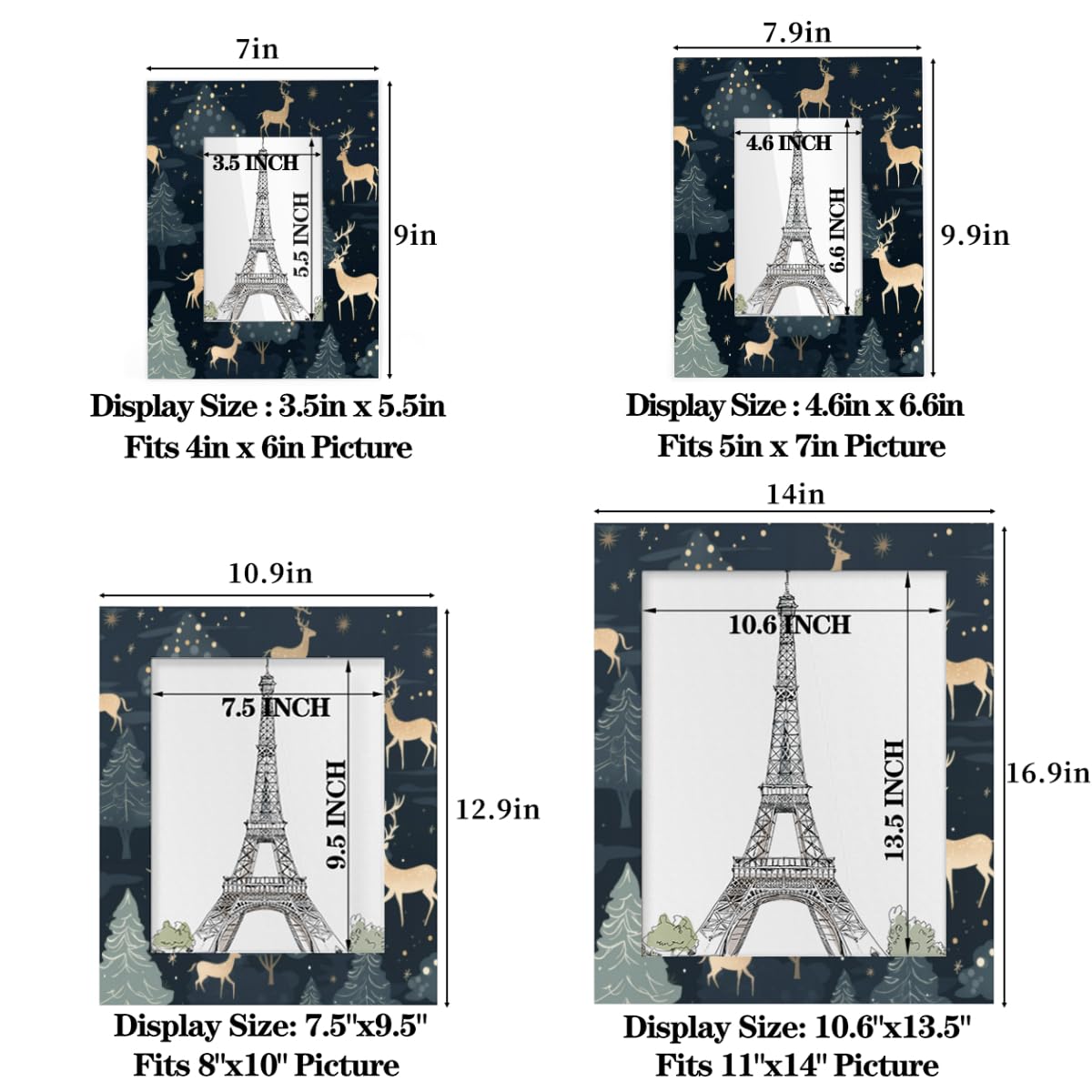 Amazon.co.jp: ヴィンテージクリスマスナイトシーンパターン 木製写真