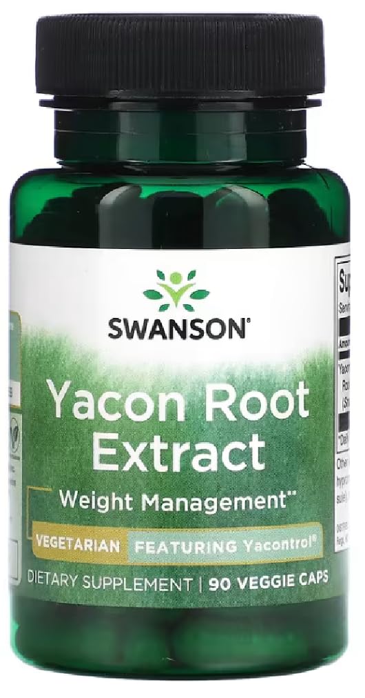 Swansons Swanson - Yacon Root Extract, 100mg | Digestive Health and Metabolism Support - 90 Veggie Capsules