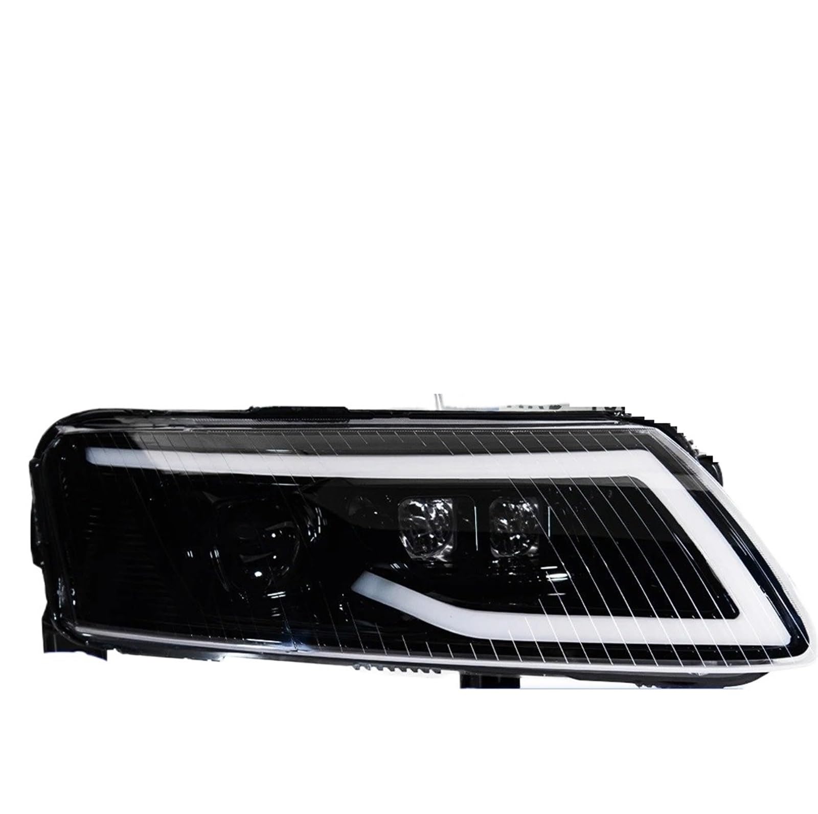 Faro Anteriore per Audi A6 C6 2004-2011 A6L DRL Indicatore di direzione Fascio Luminoso Angel Eye Proiettore Lente Faro Anteriore Gruppo Faro Auto (Guida a Destra)