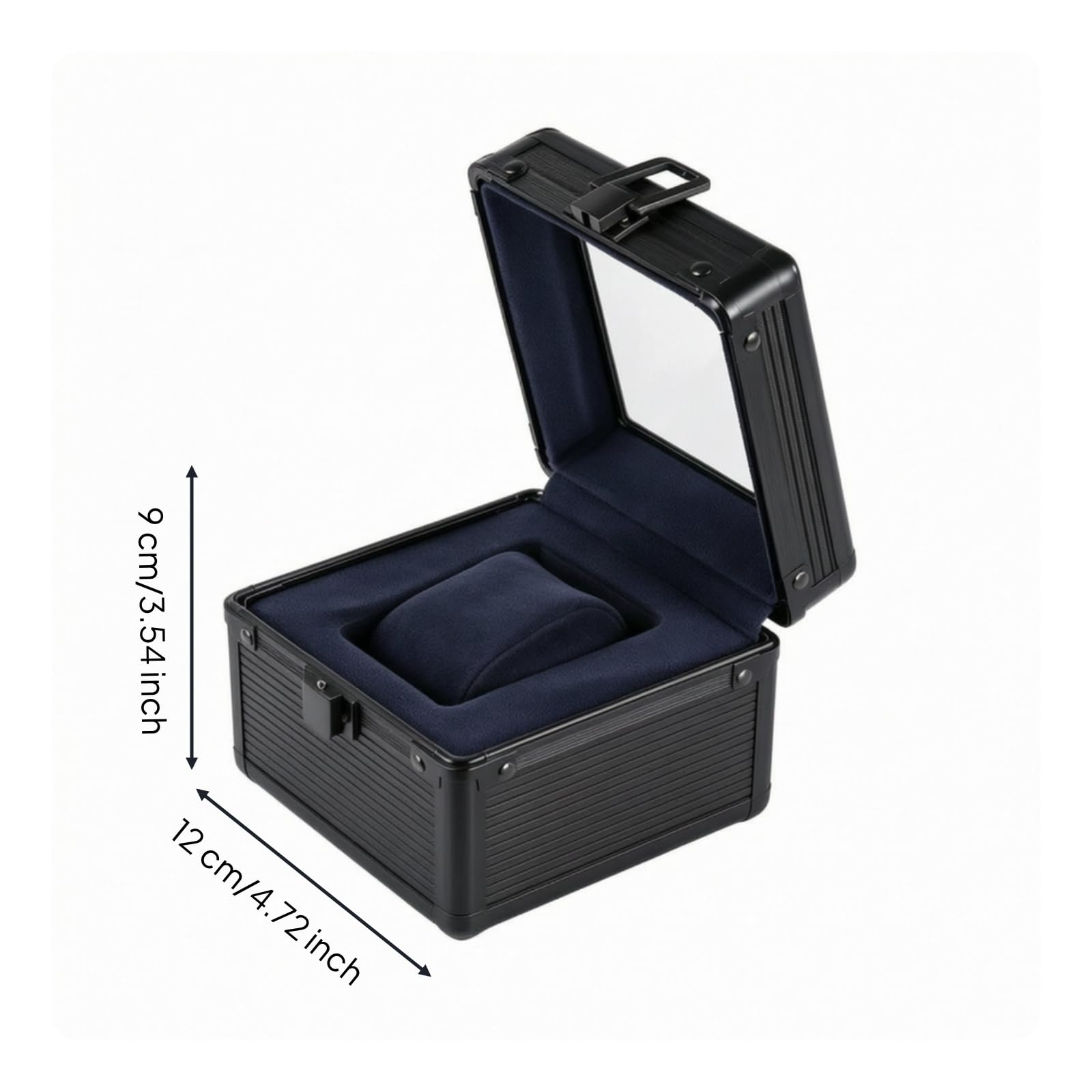 Harilla Boîte de Rangement Montre Coffret Écrin Étui Présentoir avec Coque en Alliage d'Aluminium Intérieur Rembourré Anti, Bleu, style to 5