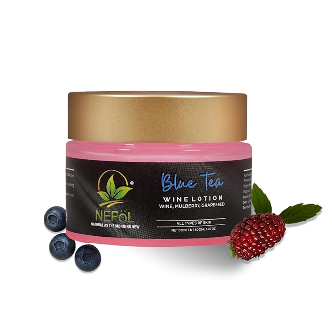 Wine Lotion with Blue Tea, Mulberry & Grapeseed - Anti-Aging, Brightens Complexion – 50gm